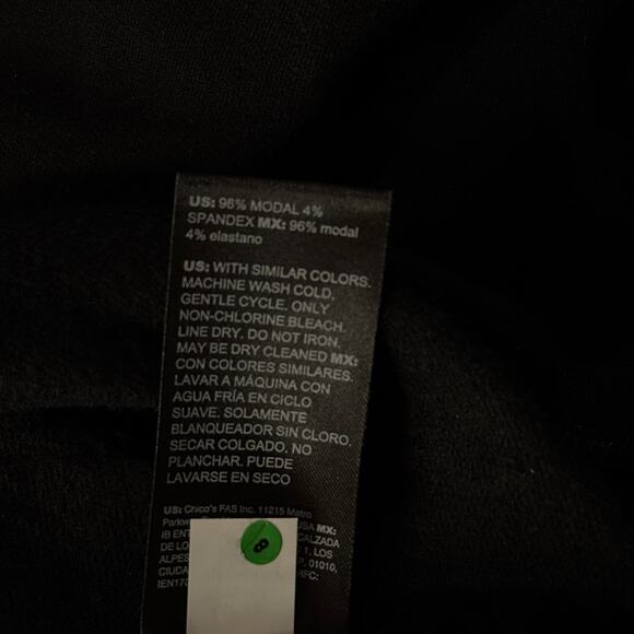 WHBM Medium Passporter Tunic Top Long Sleeve Stretch Hi-Low Hem V-Neck Black New - Picture 7 of 8